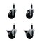 Service Caster 3.5'' Soft Rubber Wheel Swivel 1'' Expanding Stem Caster Set 2 Brakes, 4PK SCC-EX20S3514-SRS-2-PLB-2-1 - alternate 1